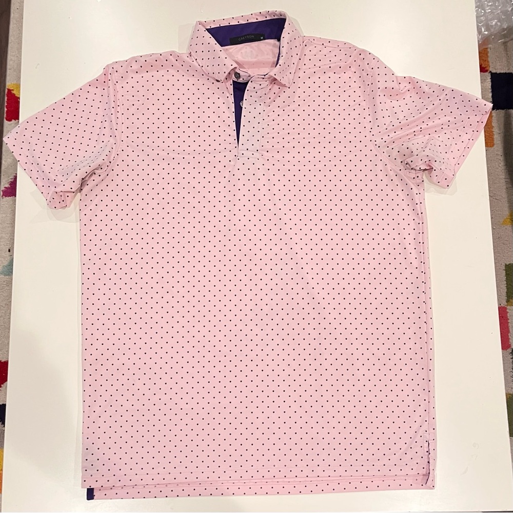 Greyson Pink Fox Patterned Polo
